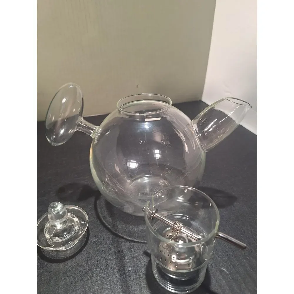Michael Graves Leonardo Nanna Glass Teapot Germany Crank Infuser Postmodern 1996